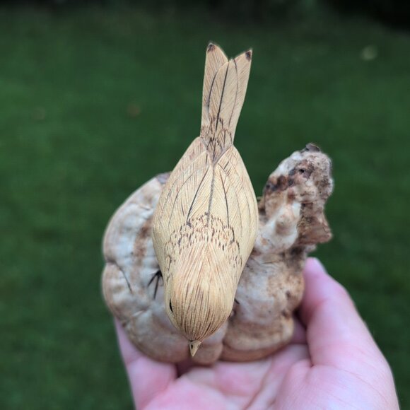 Handmade Chickadee Perching Signed By Artist #409 - Picture 4 of 5